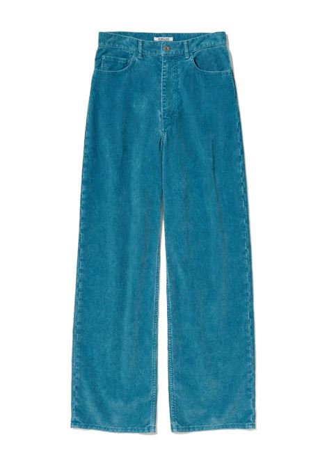 pantaloni pigment dye donna blu AURALEE | A25SP03PDDEEP BLUE